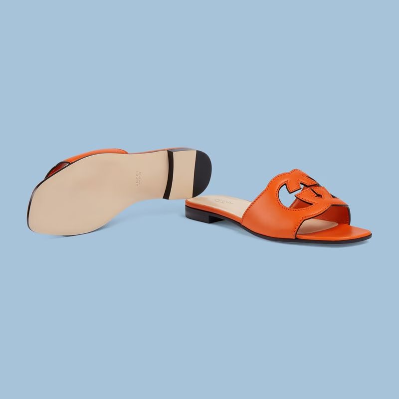 WOMEN'S INTERLOCKING G CUT-OUT SLIDE SANDAL